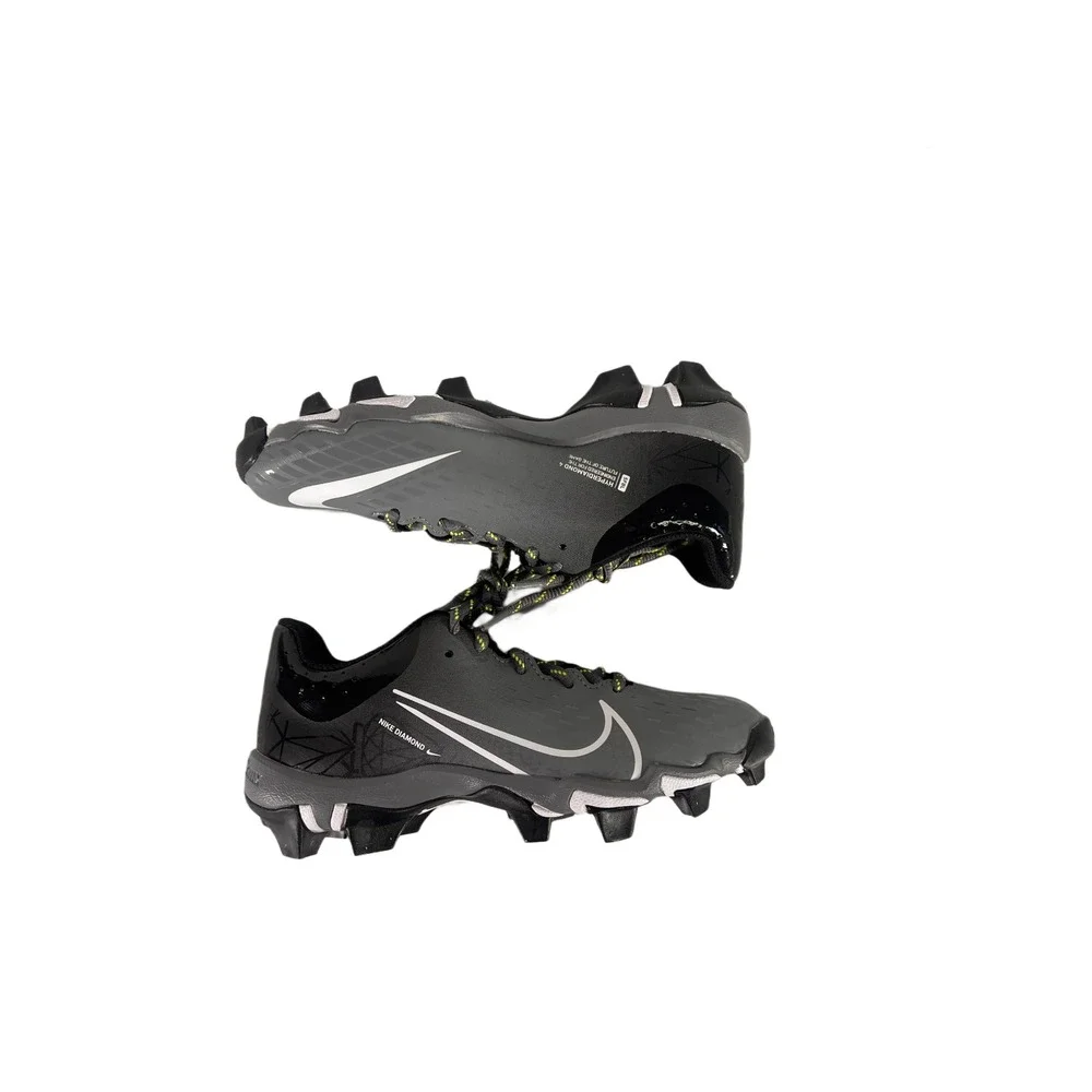 Nike Hyperdiamond 4 Keystone GG Youth Softball Cleats 3.5Y Grey Black CZ5919-007